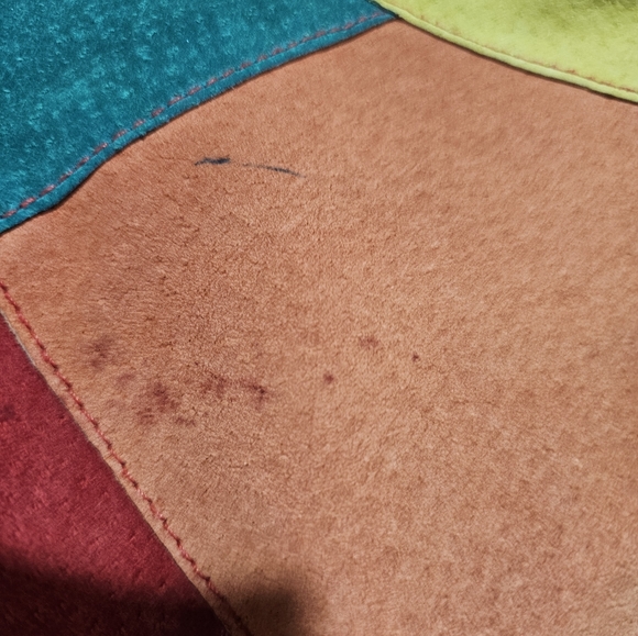 đź‘€Vintageđź‘€ suede color block shorts BTW Don't Stop 10 - Picture 6 of 8